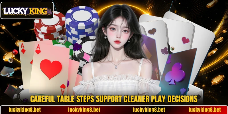 Careful table steps support cleaner play decisions Careful table steps support cleaner play decisions
