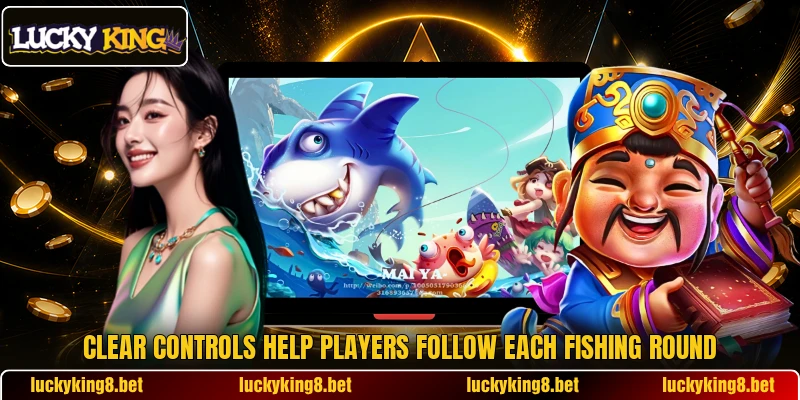 Clear controls help players follow each fishing round
