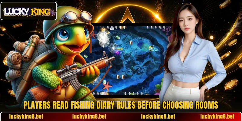 Players read Fishing Diary rules before choosing rooms