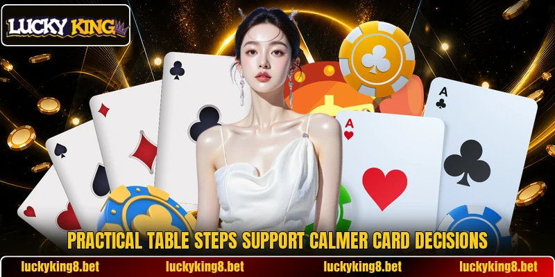 Practical table steps support calmer card decisions