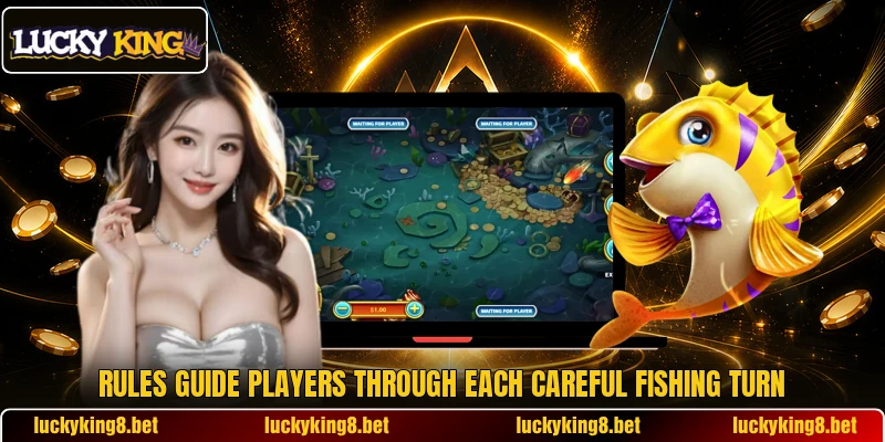 Rules guide players through each careful fishing turn Rules guide players through each careful fishing turn