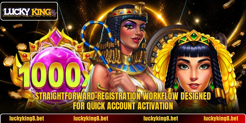 Straightforward registration workflow designed for quick account activation